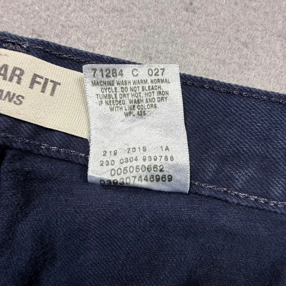 Levis 505 Regular Fit Jeans Mens 36x32 Navy Blue Dark Wash Straight Leg Denim